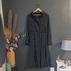 Who What Wear Black and White Long Sleeve Dress